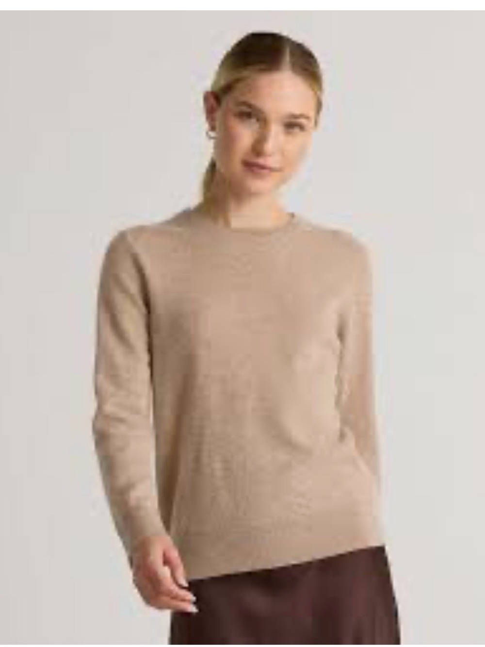 Quince Beige Crewneck Sweater